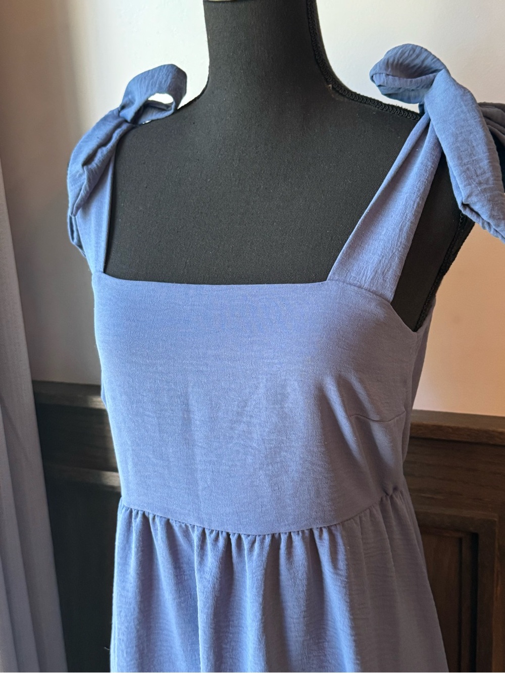 See You Monday light blue Tie-Shoulder Midi Dress large - Picture 2 of 9